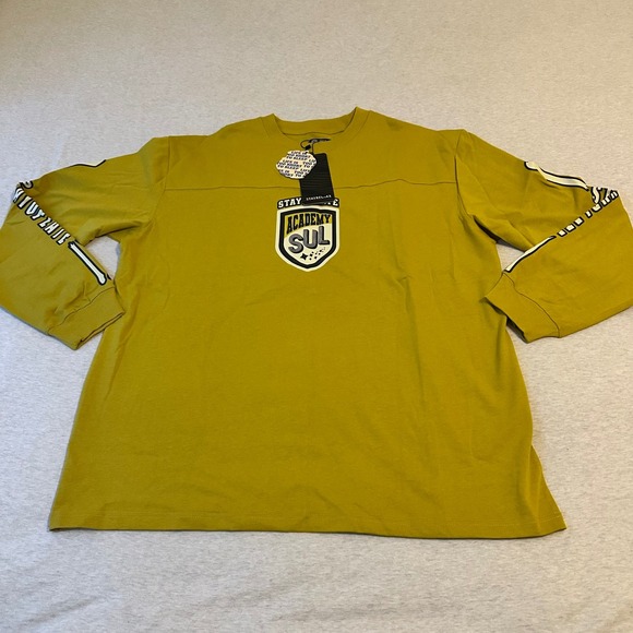 Stay Relax Other - Stay Relax Stay Up Late Academy SUL‎ Long Sleeve Graphic Tee Mustard Mens L NEW
